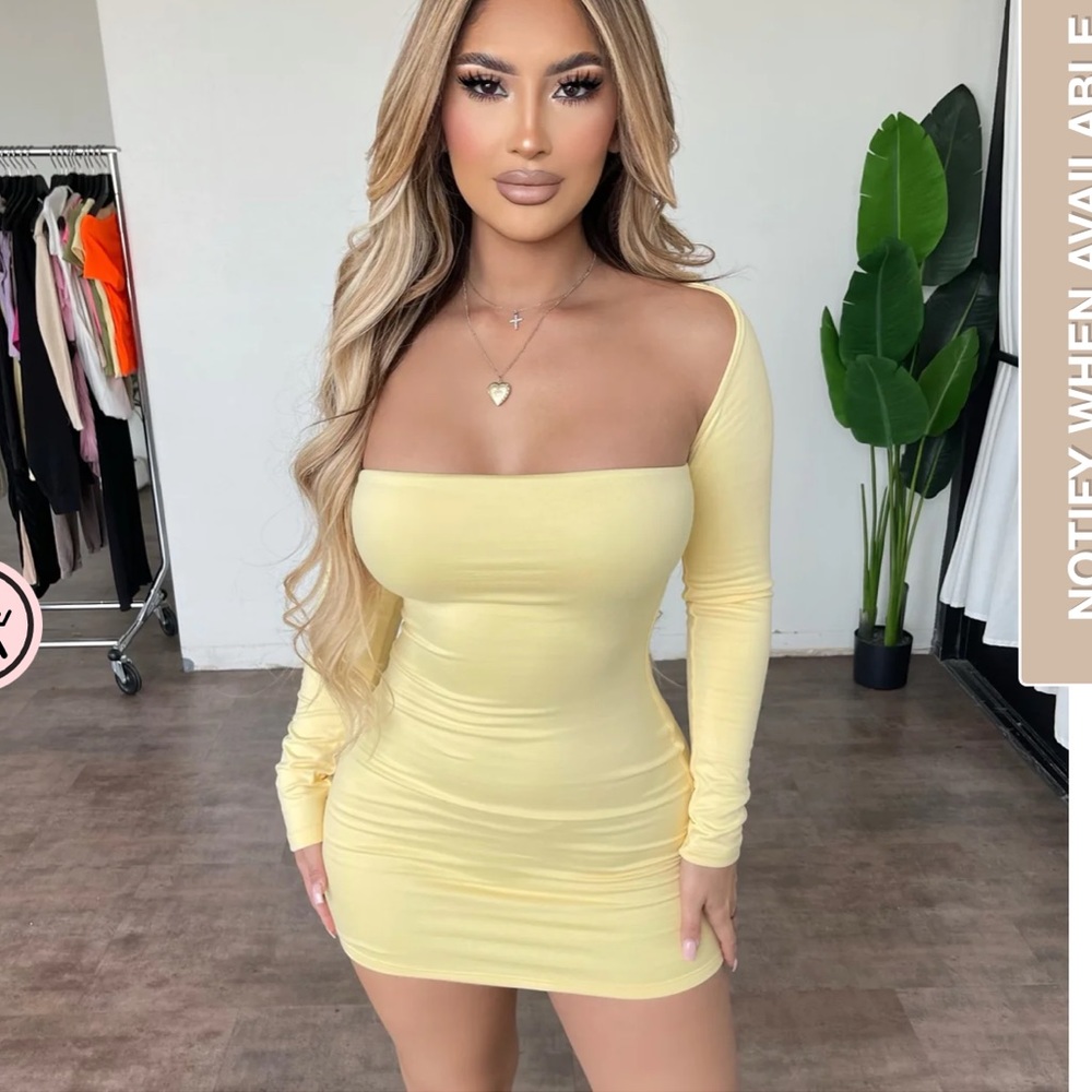 Yellow mini dress